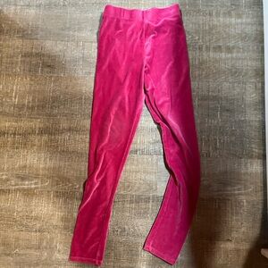 Kids Pink Velvet Leggings